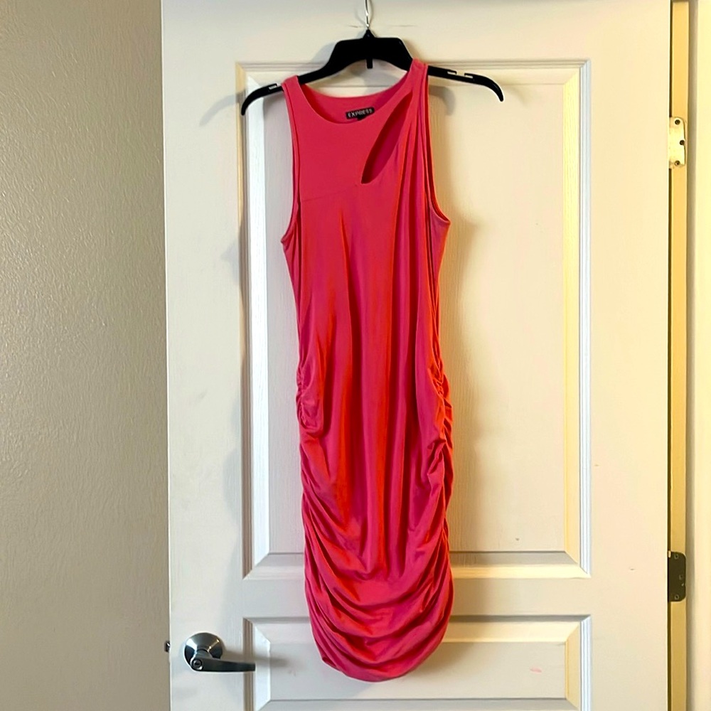 Pink body con dress